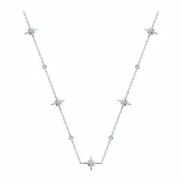 Колье звезды с фианитами из серебра