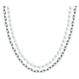 Колье с жемчугом из серебра с позолотой